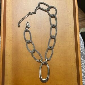 Chicos Silver Tone Oversized Flex Chain
